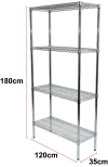 340003 - CHROMED WAVE RACK 180H x 120L x 35Dcm (4-101A) CHROMED WAVE RACKS