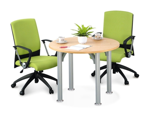 Round Meeting Table with Pole Leg