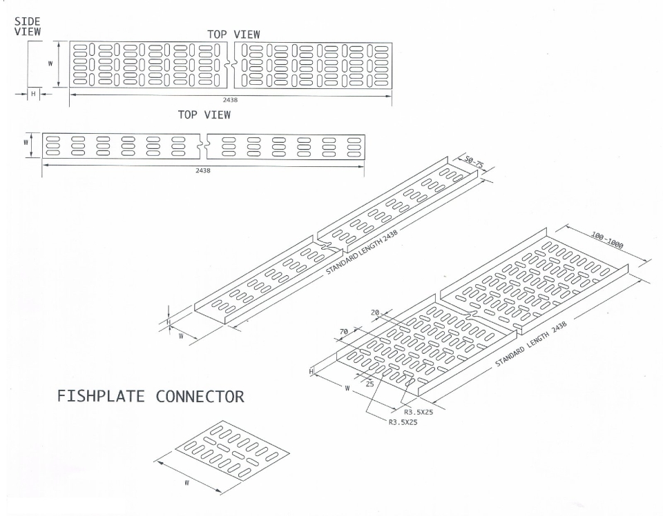 HOT-DIP GALVANIZED / SUPERDYMA Stainless steel 304,316 / Aluminium A1100 CABLE TRAY (OUTDOOR USE ) Cable Tray Cable Support Systems