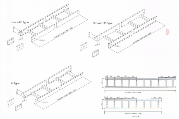 WELDED TYPE CABLE LADDER