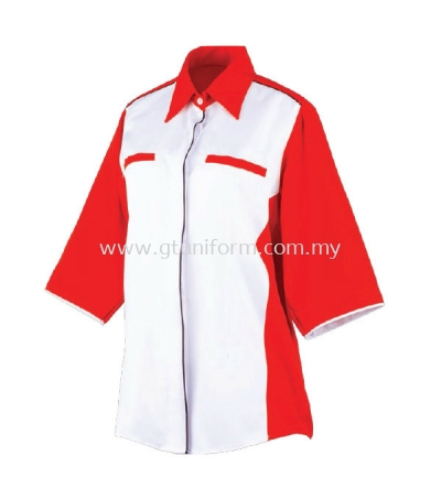 READY MANDE UNIFORM F0601 (White & Red)