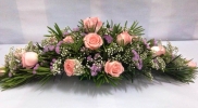 Long and Low Flower Arrangement (BA-126) Long And Low Flower Arrangement Basket Arrangement