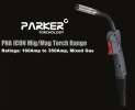 PARKER PANA350A MIG WELDING TORCH C/W EURO END / PANASONIC END PANA MIG TORCH