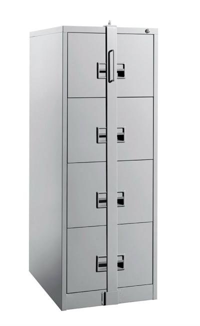 4 Drawer Steel Filing Cabinet C/W Locking Bar