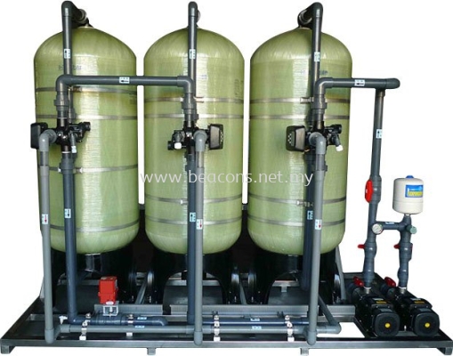 15m3/hr  Multimedia Sand + Activated Carbon Filter + Softener