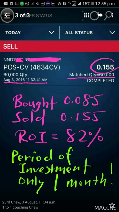 ѧԱ ȻѧϰֻͶ Rm4500 , һµĳͶʻس82% , ֤Чϵͳ е? ã ѧԼģ ÿҪˣ ɫԷ! 
This student after learnt earn roi 82% within 1 month although he only invest in share mkt rm4500 , what a good start !