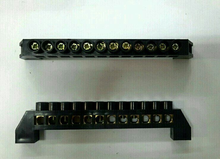 63A~12Way Insulated Neutral LinkBlack Neutral Link Electric Panel Accessories