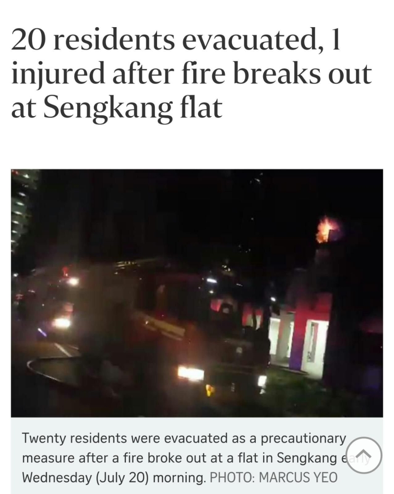 FIRE BREAK OUT AT SENGKANG FLAT (20/7/16)