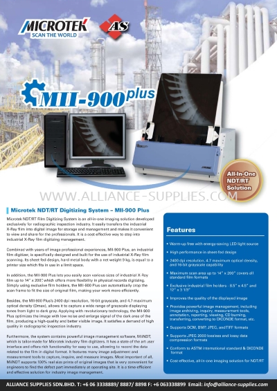 MICROTEK NDT/RT Film All-In-One Digitizing System (X-Ray Film Digital Scanner)MICROTEK MII-900 PLUS