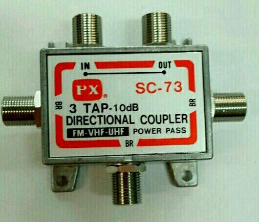 PX SC-73 4WAY SPLITTER DIRECTIONAL COUPLER 10DB FM-VHF-UHF (TAIWAN) TV Splitter TV Antenal