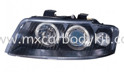 AUDI A4 (B6) 2001-2004 HEAD LAMP BLACK PROJECTOR W/RIM HEAD LAMP ACCESSORIES AND AUTO PARTS