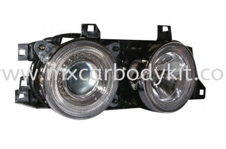 BMW E60 1983-1997 HEAD LAMP CRYSTAL PROJECTOR W/RIM HEAD LAMP ACCESSORIES AND AUTO PARTS