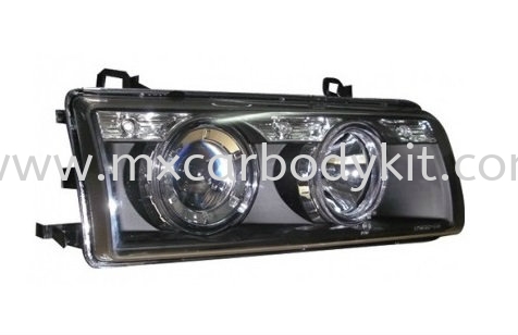 BMW E36 1991-1997 HEAD LAMP CRYSTAL PROJECTOR W/RIM + LED HEAD LAMP ACCESSORIES AND AUTO PARTS