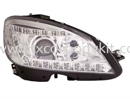 MERCEDES BENZ W204 2007 HEAD LAMP PROJECTOR W/LED + MOTOR HEAD LAMP ACCESSORIES AND AUTO PARTS