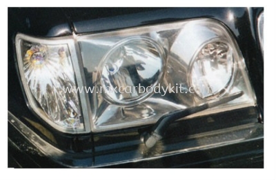 MERCEDES BENZ W124 1986-1995 HEAD LAMP COVER CRYSTAL+REFLECTOR+CORNER LAMP+RAINBOW BULB