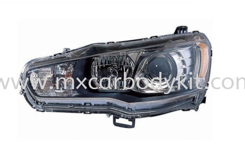 MITSUBISHI LANCER 2008 & ABOVE HEAD LAMP CRYSTAL PROJECTOR BLACK (EVO X STYLE) HEAD LAMP ACCESSORIES AND AUTO PARTS