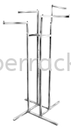 4 Way Metal Stand (Chrome) Garment Rack