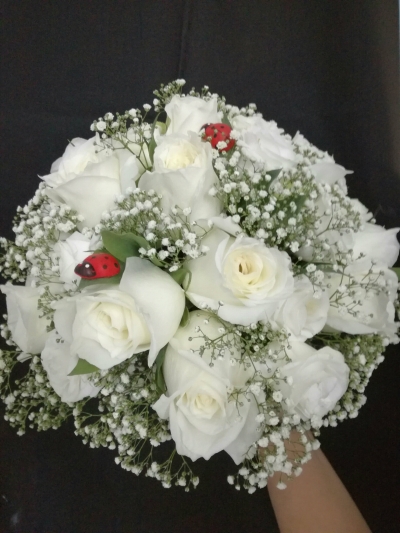 Rose with Babybreath Bridal Bouquet (BB-183)