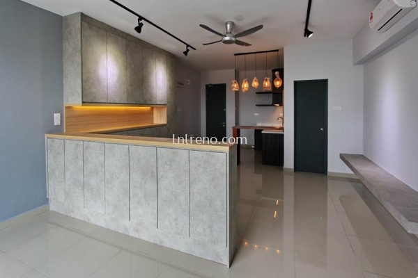 Renovation & Carpentry work in Menara Geno Selangor Malaysia #tvcabinet #tvconsole #plywood #melamine #veneer #spraypaint #laminate #wardrobe #kitchencabinet #studyroom #storagecabinet #shoecabinet #table #island #bench #displaycabinet #featurewall #flutedpanel