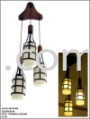 YL7070-3H-W Rattan & Wood Lights Indoor Lighting