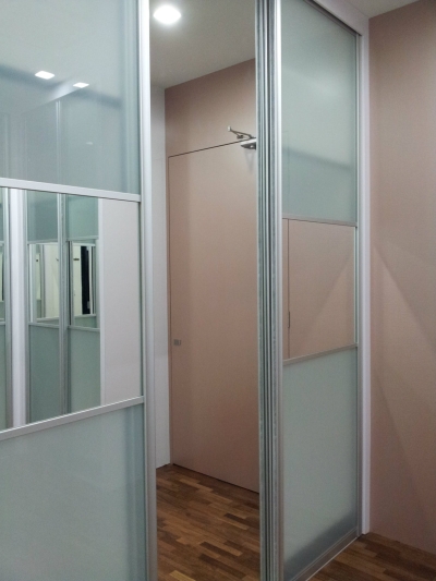 Aluminium Frame Mirror Sliding Door Wardrobe