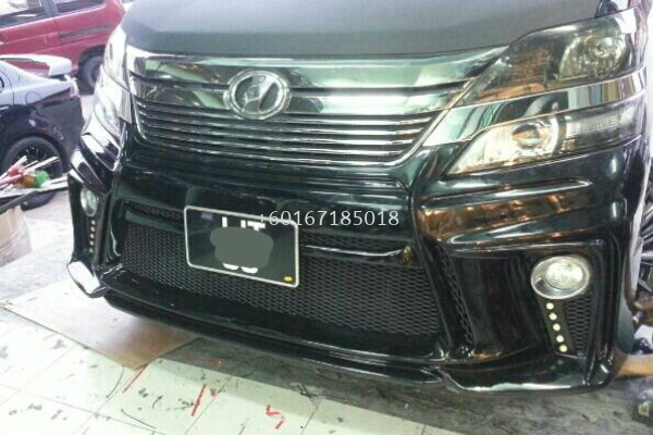 toyota vellfire silk blaze bodykit bumper front set