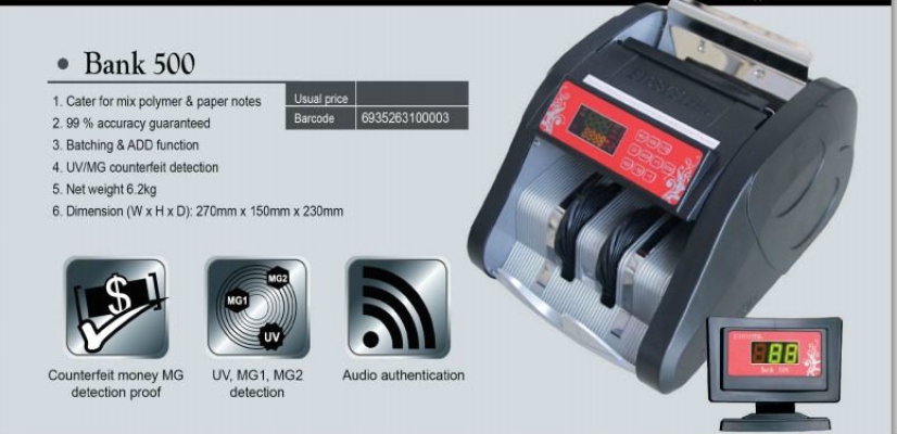 63123-BIOSYSTEM BANK500 NOTE COUNTER (BANK USE)