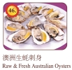 Raw & Fresh Australian Oysters Fresh Oysters / Squid / Clams Menu