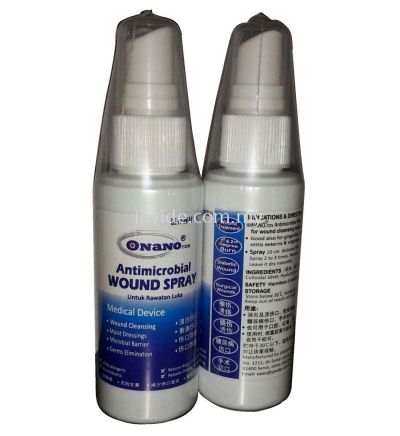 ONANOros® Antimicrobial Wound Spray (60ml): .. for diabetes foot ulcer (kencing manis) -burn treatment  -Infection  -radiation burn caused of cancer theraphy