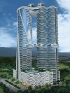 Architectural impression. Johor, Tampoi - 40 storey twisted hotel tower and apartment tower Projects under planning & designing