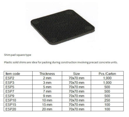 Shim pad square type