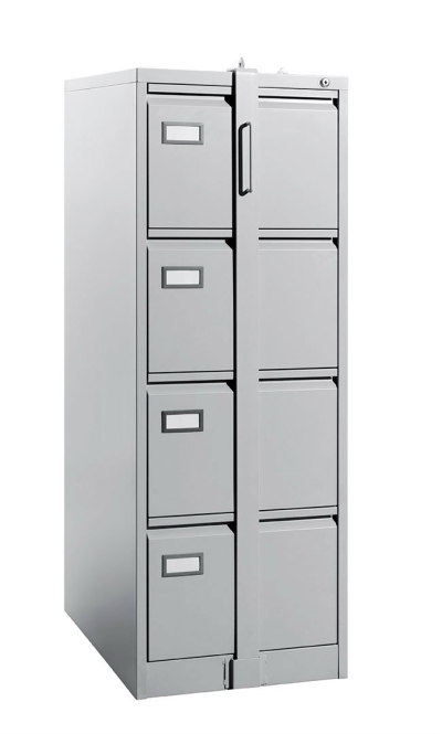 4 Drawer - Filing Cabinet, C/W Goose Neck Handle, C/W LOCKING BAR