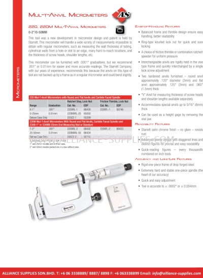 STARRETT Mul-T-Anvil Micometers