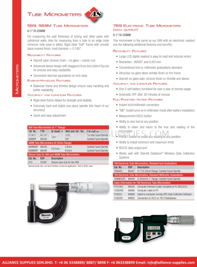 STARRETT Tube Micrometers