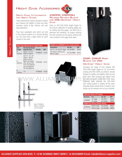 STARRETT Height Gage Accessories