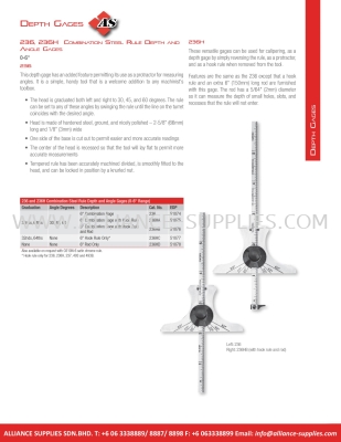 STARRETT Combination Steel Rule Depth and Angle Gages