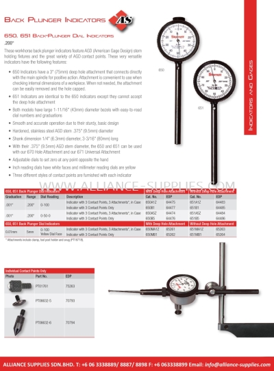 STARRETT Back Plunger Indicators