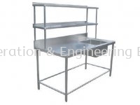 B21 SINGLE BOWL SINK C/W 2 TIER OVERSHELF