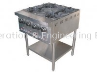 B62 4 OPEN BURNER C/W STAND