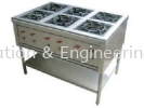 B68 6 OPEN BURNER C/W UNDERSHELF STAINLESS STEEL FABRICATION EQUIPMENT