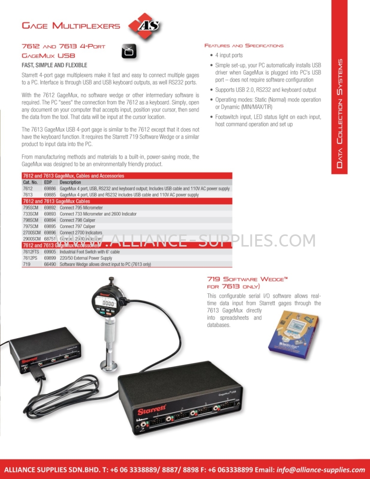 STARRETT Gage Multiplexers STARRETT Data Collection Systems STARRETT