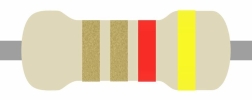 CARBON FILM RESISTOR, CFR025J4R2, 0.25W, 5%, 4.2 OHM Through Hole Resistors Resistors - Fixed Value Passive Component