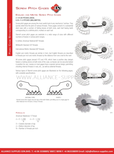 STARRETT Screw Pitch Gages