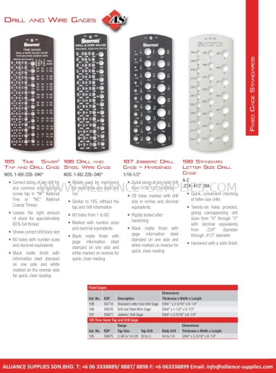 STARRETT Drill and Wire Gages