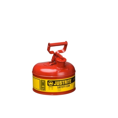 Type I Steel Safety Can for flammables, 1 gallon (4L), S/S flame arrester, self-close lid 