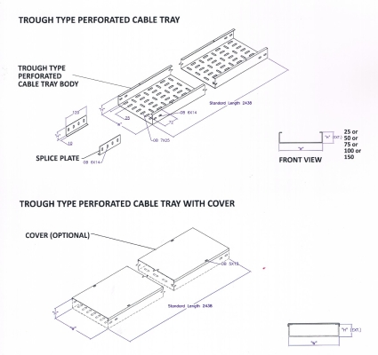 Epoxy/HOT-DIP GALVANIZED/SUPERDYMA Stainless steel 304,316/Aluminium A1100 CABLE Tray Trunking 