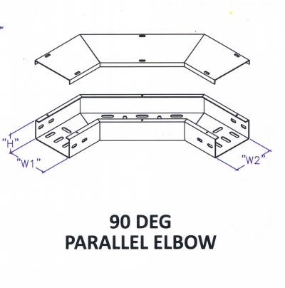 Though Type Perforated Cable Tray Fitting - 90 Deg Parallel Elbow