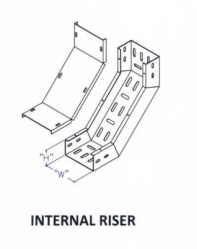 Though Type Perforated Cable Tray Fitting - Internal Riser