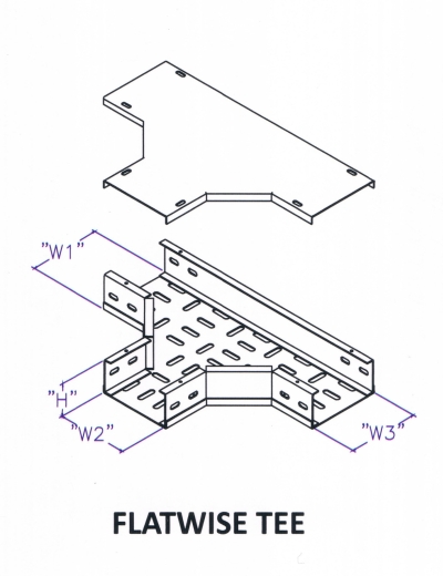 Though Type Perforated Cable Tray Fitting - Flatwise Tee