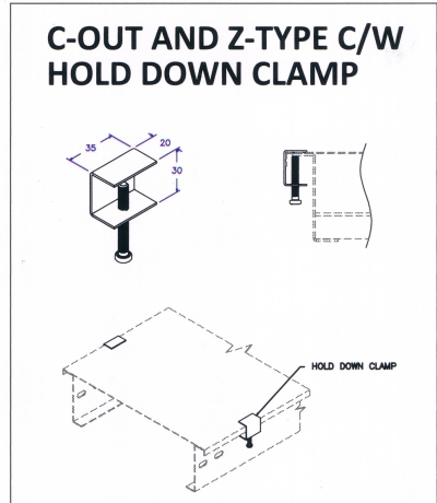 Ladder Accessories - C-Out And Z-Type Cw Hold Down Clamp